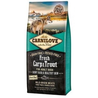Carnilove 12kg Adult  Fresh Carp Trout Shiny Hair+Healthy Skin for dog AKCE